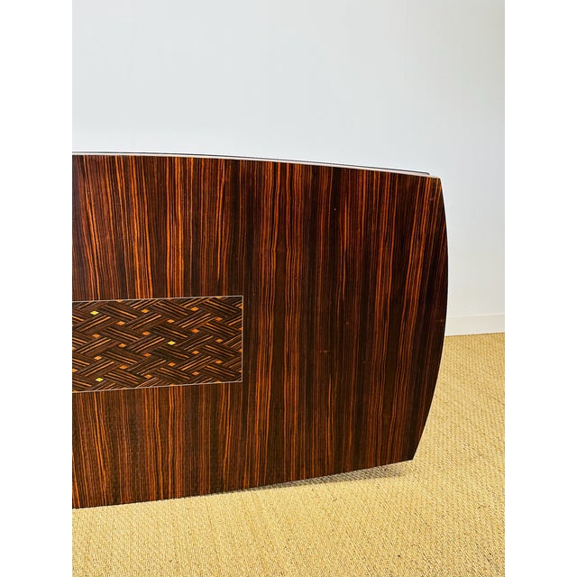 Art Deco Dining Table in Macassar Ebony with Marquetry, France, 1940s For Sale - Image 10 of 18