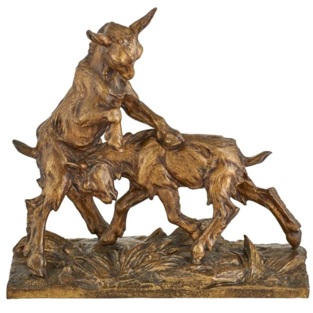 Metal Charles Paillet "Medaille D'or" Bronze of Two Playful Goats For Sale - Image 7 of 7