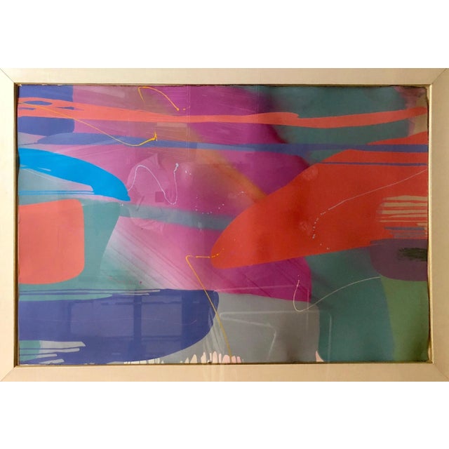 Abstract Expressionism Lamar Briggs, Monumental Texas Modernist Abstract Expressionist Color Field Acrylic Painting, c.1980s For Sale - Image 3 of 9