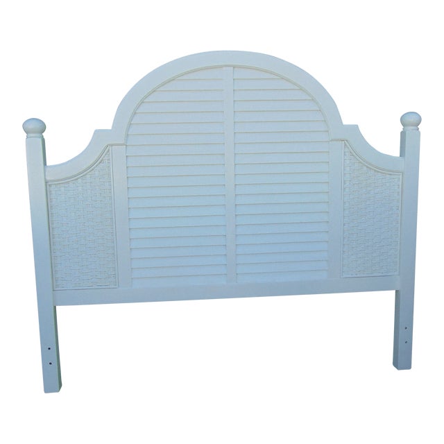 Wooden Cottage Style White Queen Size Headboard Coastal Chairish