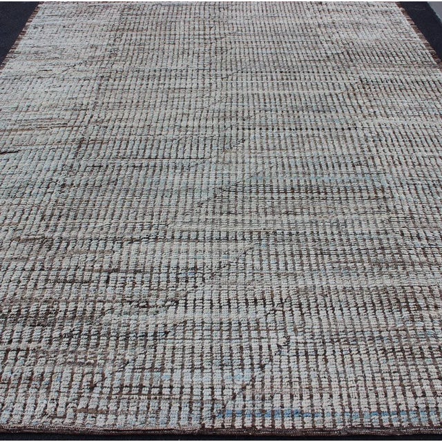 Ivory Modern Afghanistan Rug in Neutral Tones With Subdued Design For Sale - Image 8 of 12