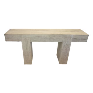 Andrianna Shamaris St. Barts Teak Wood Log Console For Sale