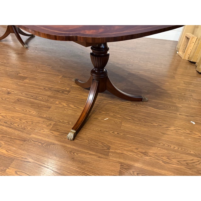 Classic Mahogany Scallop Cornered Dining Table by Leighton Hall - Showroom Sample For Sale - Image 14 of 16