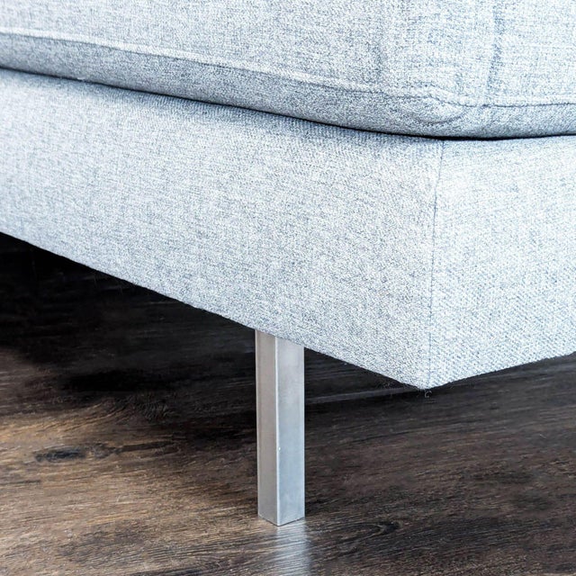 Cb2 Avec Modern Grey 3-Seat Sofa With Button Tufting For Sale In San Francisco - Image 6 of 9