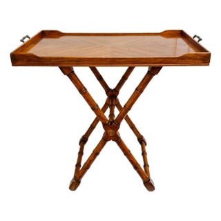 1970s Bamboo Accent Table With Removable Butler Tray by Drexel Heritage For Sale
