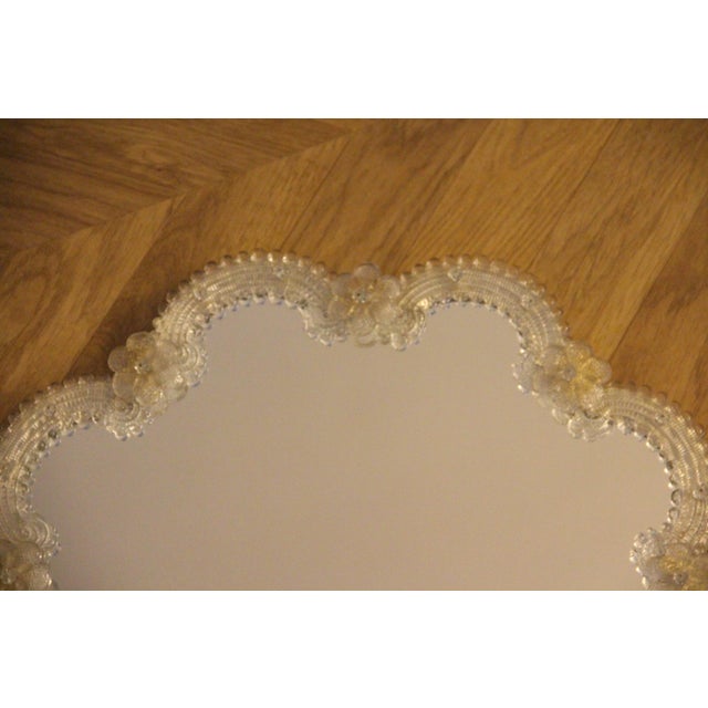1950s Vintage Venetian Mirror with Small Flowers, 1950 For Sale - Image 5 of 18