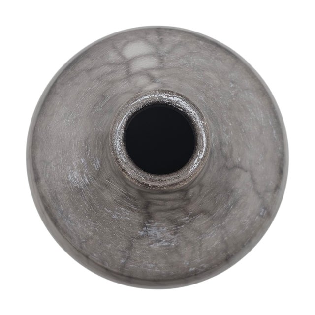 Ceramic Eduardo Lazo Signed Naked Raku Vase—Studio Ceramic Technique Vessel 12” For Sale - Image 7 of 9