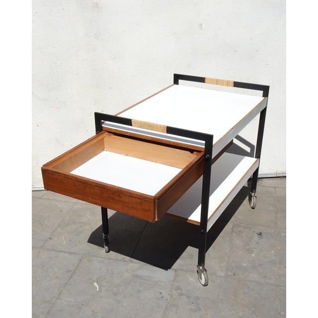 Minimalist Austrian Bar Cart attributed to Carl Auböck, 1960 For Sale - Image 12 of 18