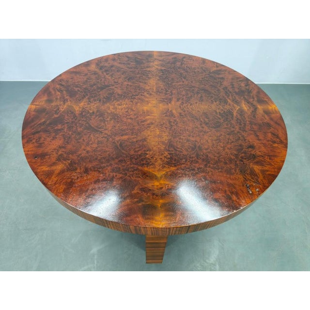 Art Deco Walnut Veneer Coffee Table, Czechoslovakia, 1930s For Sale - Image 4 of 14