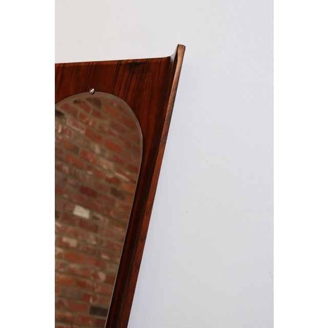 Vintage Italian Modern Rosewood Wall Mirror Designed by Donati for Stil Glass For Sale - Image 10 of 12