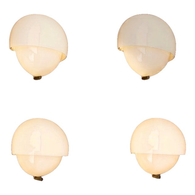 Mania Wall Lamps by Vico Magistretti for Artemide, 1963, Set of 4 For Sale