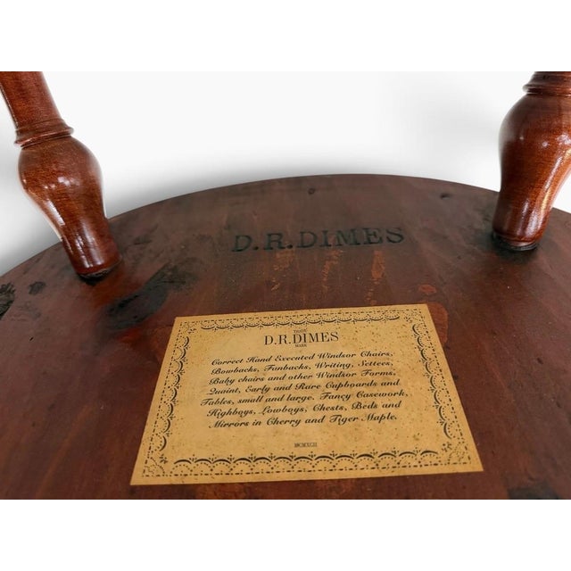 Vintage Dr Dimes Windsor Style Oak & Solid Cherry Dining Chairs - Set of 4 For Sale - Image 11 of 11