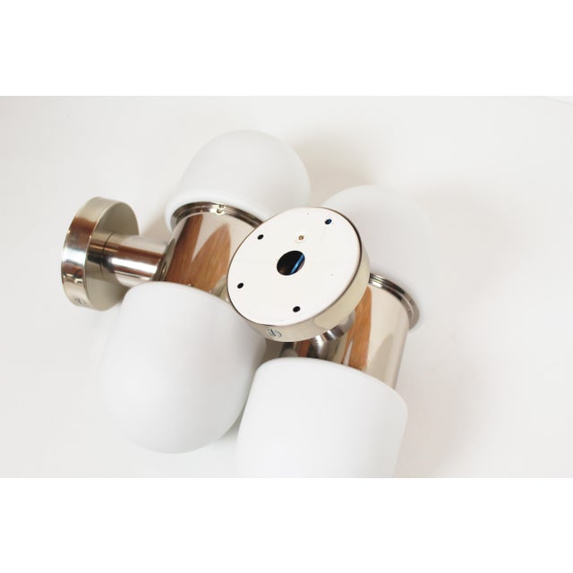 1970s Vintage Chrome and Opaline Glass Wall Lamps by Rolf Kruger, 1970s, Set of 2 For Sale - Image 5 of 9