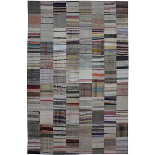 Hand Knotted Patchwork Rug - 11'7" X 8'0" For Sale