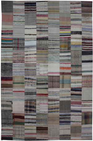 Hand Knotted Patchwork Rug - 11'7" X 8'0"