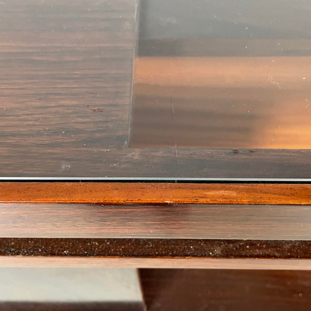 Brown Art Deco Italian Desk in Wood and Glass, 1940s For Sale - Image 8 of 18