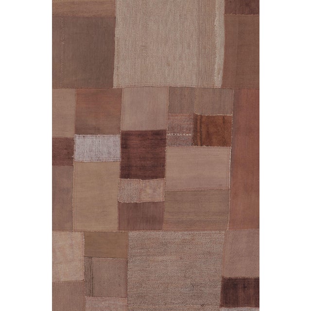 Vintage Turkish Patchwork Rug in Soft Brown and Beige Tones - Rug & Kilim For Sale In New York - Image 6 of 9