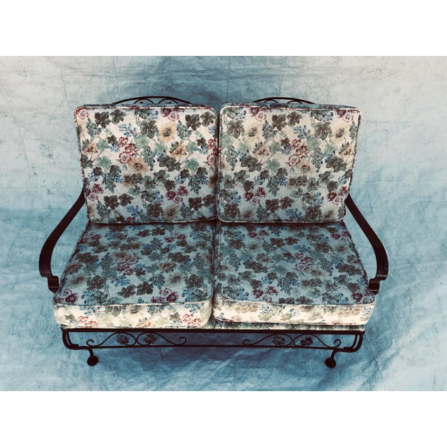 Vintage Meadowcraft Wrought Iron Outdoor / Patio Loveseat For Sale In New York - Image 6 of 8