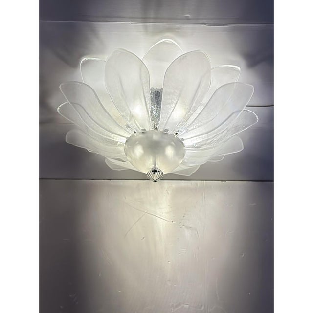 Modern Flower Murano Style Glass Flush Mount by Simoeng For Sale - Image 4 of 9