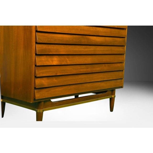 Wood American of Martinsville HighBoy Dresser Chest Mid-Century Modern For Sale - Image 7 of 16
