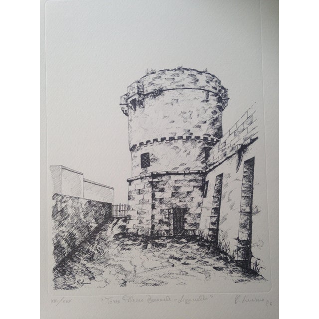 Carmelo Linciano, Baronial Palace Tower, Lizzanello, 1993, Lithograph For Sale - Image 9 of 9