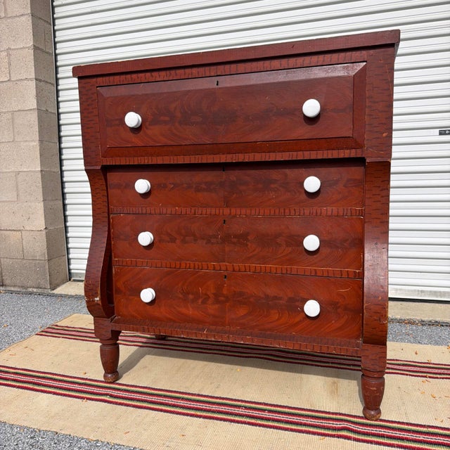 Antique Pennsylvania Grain-Painted Empire Chest of Drawers, Circa 1850s For Sale - Image 17 of 18