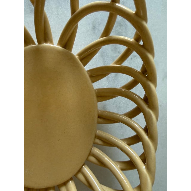 Vintage Ceramic Lattice Basket Bowl For Sale In Austin - Image 6 of 8