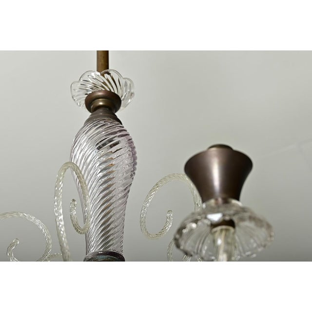 Metal Vintage Italian Murano Glass Chandelier For Sale - Image 7 of 16