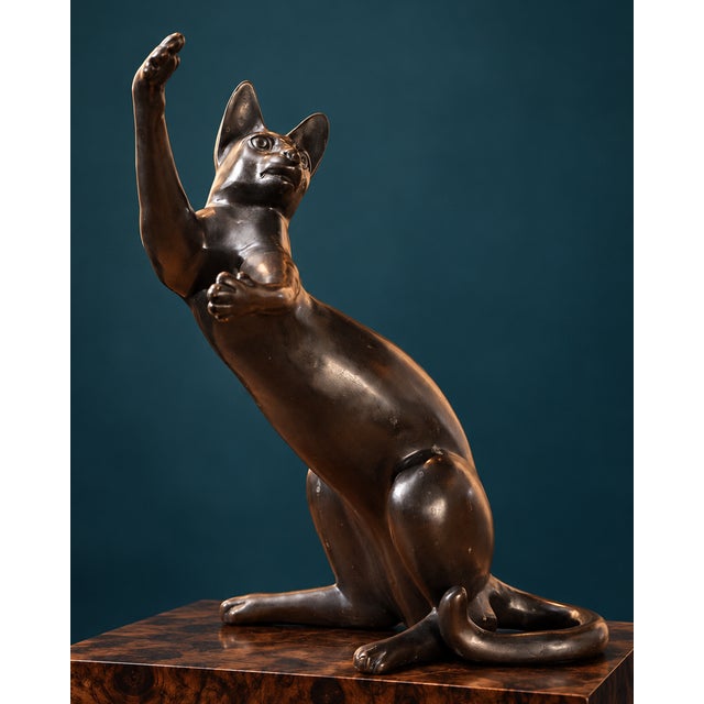 Black Unknown, Sculpture Chat, 1960s, Bronze For Sale - Image 8 of 8