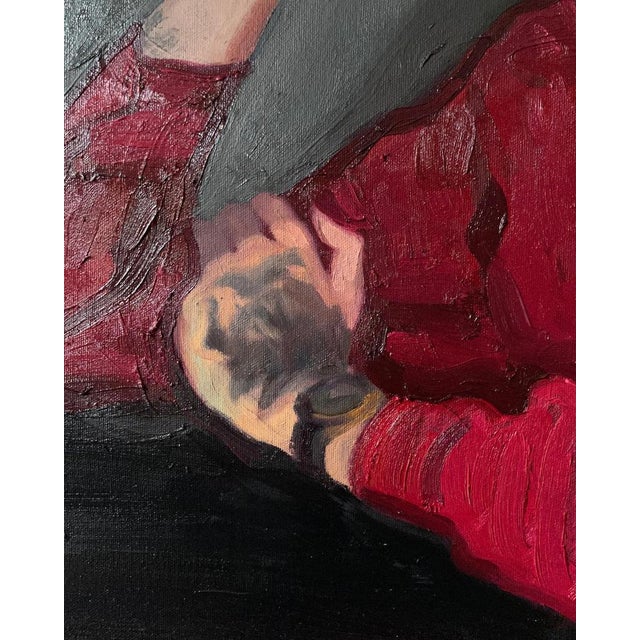 Elina Arbidane, Male Portrait, 2021, Oil on Canvas For Sale - Image 4 of 11