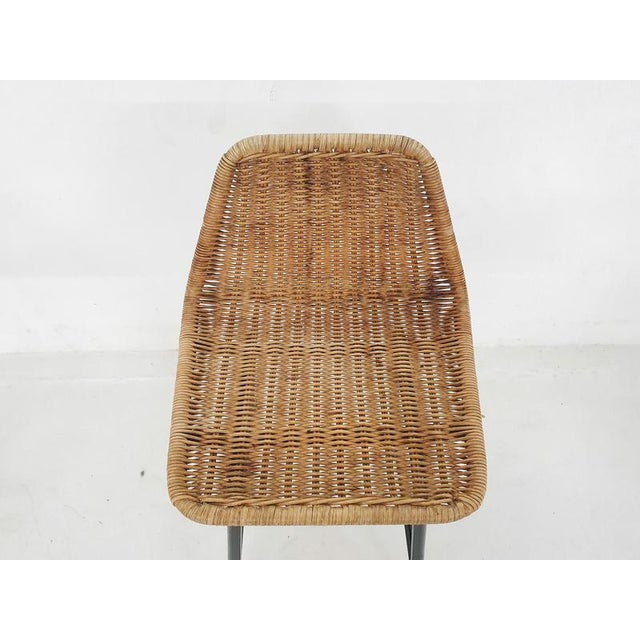 Vintage Dutch Rattan and Metal Bar Stools from Rohe Noordwolde, 1950s, Set of 2 For Sale - Image 9 of 12