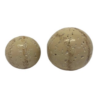 Cast Stone Sphere Sculptures by Jaru - a Pair For Sale