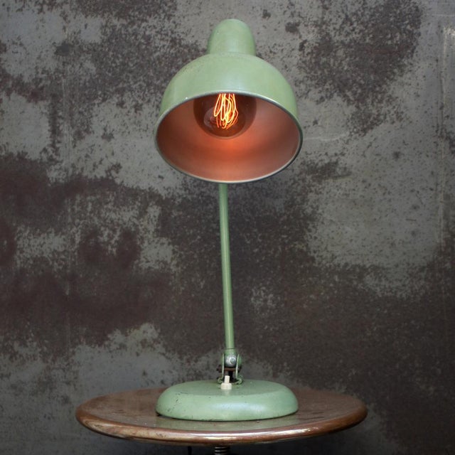 1950s French Bauhaus Green Metal Desk Lamp, 1950s For Sale - Image 5 of 7
