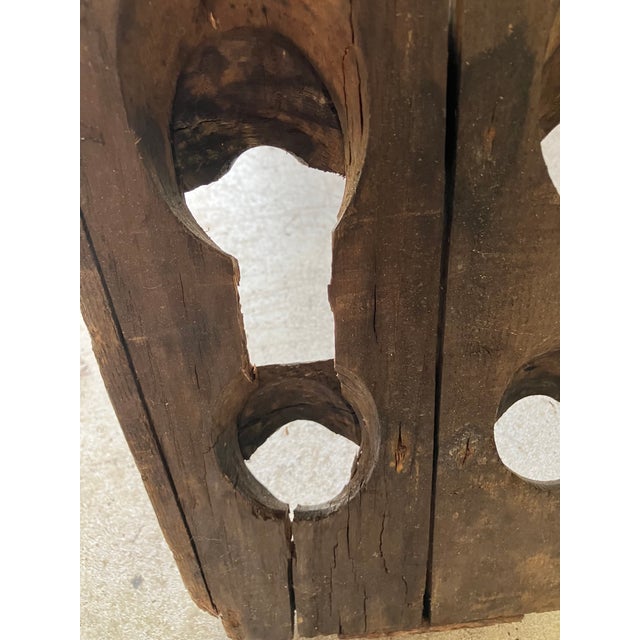 1950s French Country Riddling Rack Champagne & Wine Rack Stamped v.p 1949 For Sale - Image 11 of 12