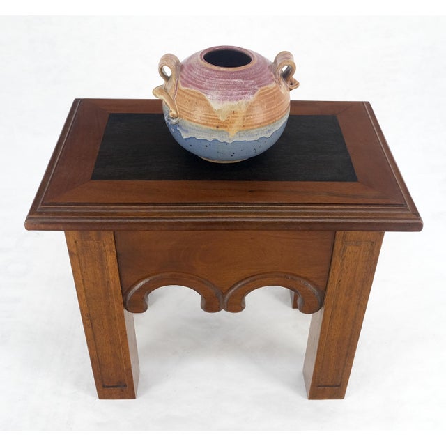 Heavy Solid Mahogany Custom Wood Milling Arts & Crafts 1970s Side End Table MINT For Sale - Image 15 of 16