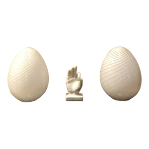 Pair Vintage 1960s Murano Style Egg Lamps