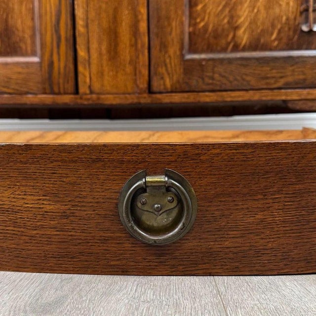 20th Century Arts and Crafts English Oak Sideboard, 1890s For Sale - Image 12 of 14