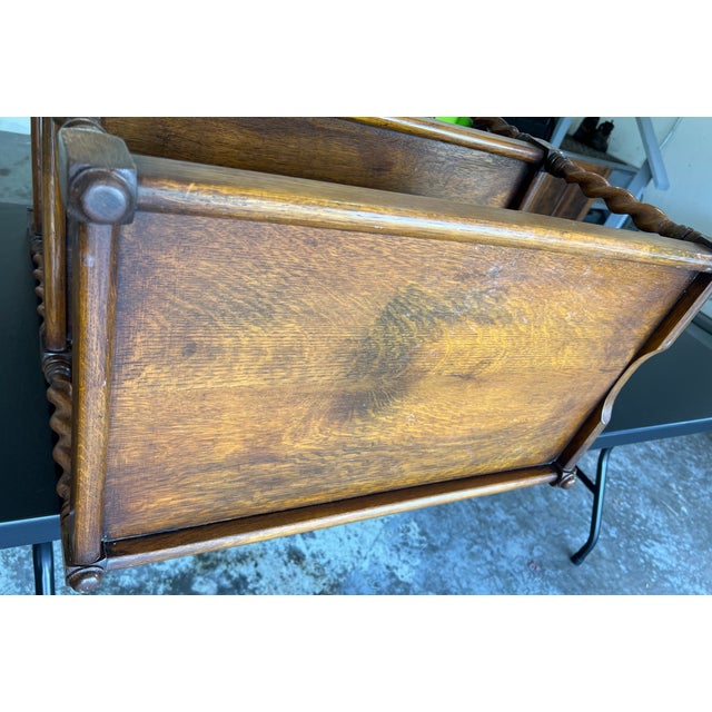 Antique Barley Twist Rolling Three Tier Tray TrolleyCart For Sale - Image 11 of 11