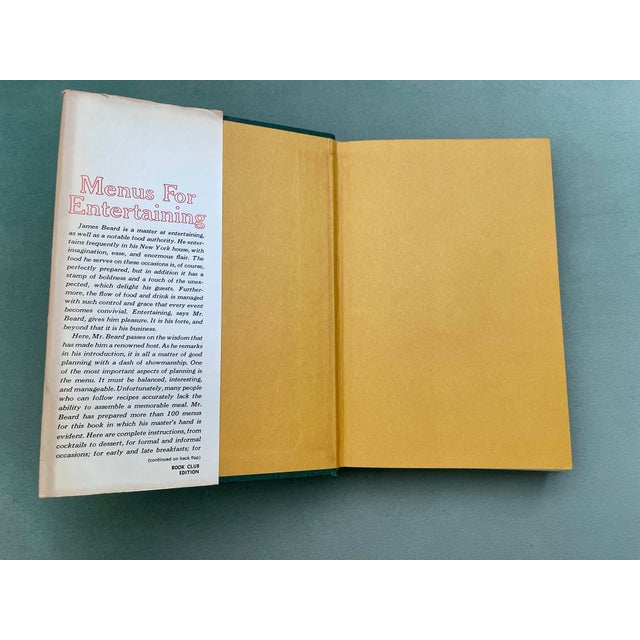 Mid-Century Modern 1960’s James Beard’s Menus for Entertaining Hardcover Cookbook For Sale - Image 3 of 12