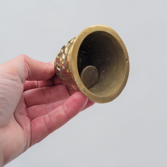 Antique Belgian Flemish Figurative Brass Table Bell, 1890 For Sale - Image 3 of 13