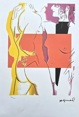 After Andy Warhol, Love With Orange, 1980s, Lithograph