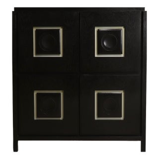 Brutalist Cabinet with Graphic Patterned Doors, 1970s For Sale