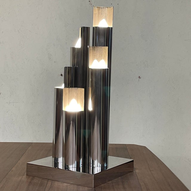 Space Age Table Lamp with Chrome Tubes by VM Designer, 1970s For Sale - Image 10 of 18