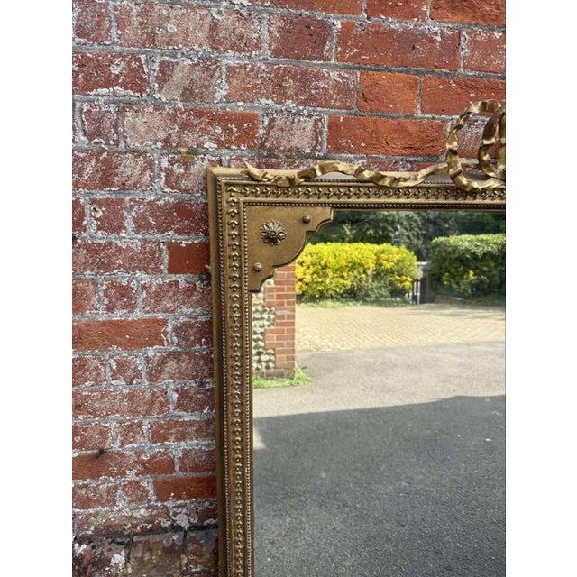 Glass Large Antique 19th Century English Gilt Overmantle Mirror For Sale - Image 7 of 9