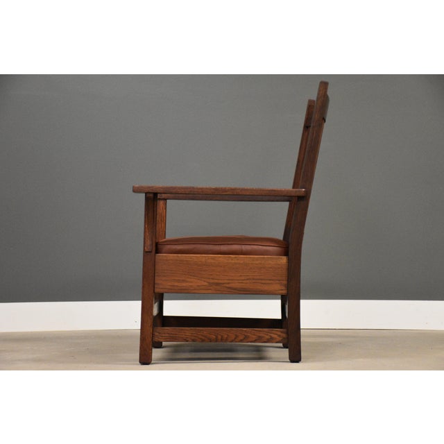 1910s 1910s L&jg Stickley Lounge Arm Chair Mission Arts and Crafts For Sale - Image 5 of 10