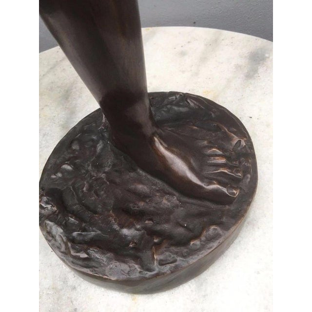 Italian Bronze Boy with Crab Figural Garden Sculpture For Sale - Image 9 of 12