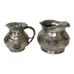 1950s Mid Century Modern or Brutalist Style Cream and Sugar Set