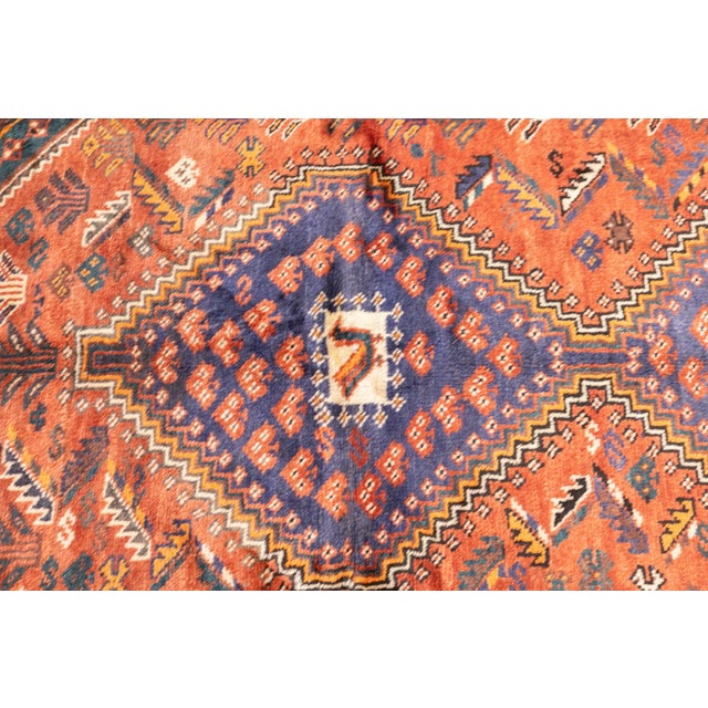 Textile Semi-Antique Hand-Knotted Persian Qashqai Rug 5'3" X 8'8" For Sale - Image 7 of 14