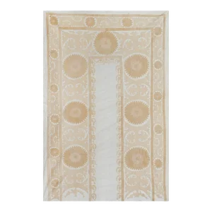 Vintage Pale Color Suzani From Samarkand, Uzbekistan Wall Hanging Decor 5'1'' X 7'7''