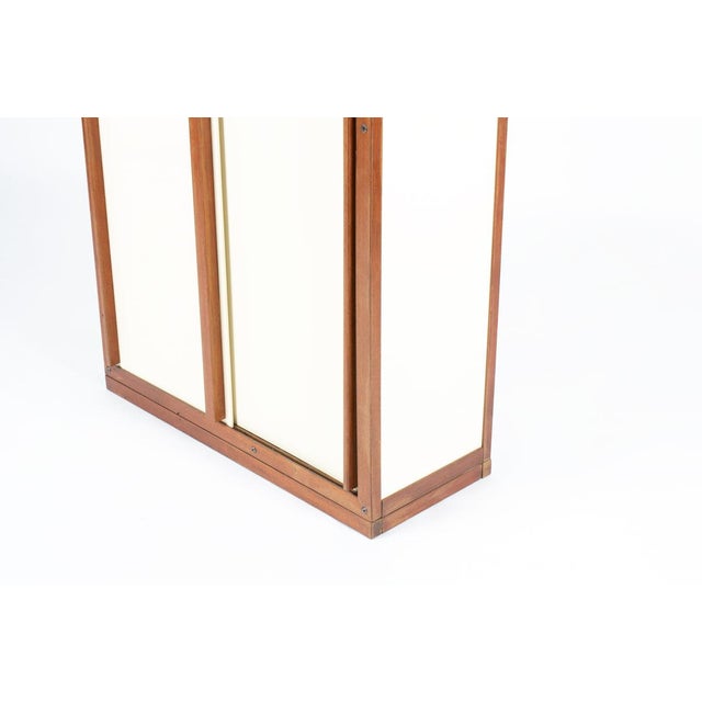 Wood Mahogany and Beige Panel Wardrobe by André Sornay, France, 1960s For Sale - Image 7 of 11